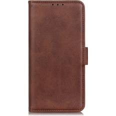 MAULUND Samsung Galaxy S22 Blødt Læder Cover m. Pung Mørkbrun