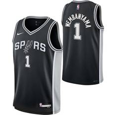 Sports Fan Apparel Nike Kids' San Antonio Spurs Victor Wembanyama #1 Icon Jersey XLarge Black