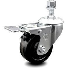 DIY Accessories Service Caster Phenolic Swivel Threaded w/3 x 1.25 Black Wheel and 1/2 & Total Locking Brake 300 lbs Capacity/ Brand