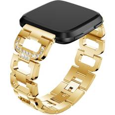 Fitbit Versa Wearables Fitbit Versa Klockarmband Rostfritt Stål Guld