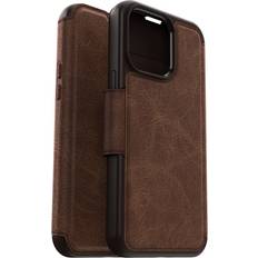 Mobile Phone Cases OtterBox iPhone 15 Pro MAX Only Strada Folio Series Case ESPRESSO Brown card holder, snaps to MagSafe, genuine leather, pocket-friendly, folio case