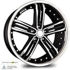 Keskin KT11 MATT BLACK FRONT POLISH STEEL LIP 8x18 ET40 5.00x108.00 Hub Hole 72.60 Alu felgen