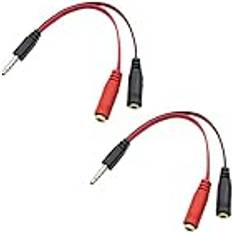 QIANRENON TRRS 3.5mm Mic Splitters Adapter Cable TRRS 1/8 1 to 2 Aux Jack Cable for Phone, Laptop,Pad,Gaming