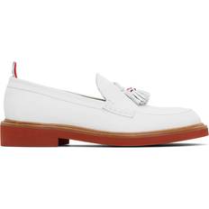 White Suede Tassel Loafers WHITE