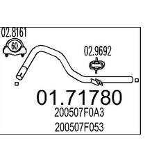 MTS Tubo gas scarico 01.71780 1035 posteriore per silenziatore posteriore NISSAN: TERRANO 2