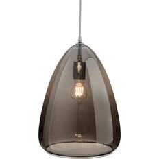 Transparent Pendant Lamps Firstlight Willis Chrome/Smoked Glass Pendant Lamp 29.5cm