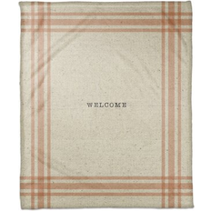 Fiber Blankets Designs Direct Plaid Border Welcome Fall Fleece Blankets White (152.4x127)