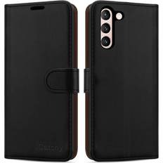 Black For Samsung Galaxy S22 Leather Wallet Case