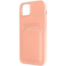 Avizar Coque iPhone 14 Silicone Souple Porte-carte rose