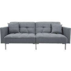 Modern Convertible Dark Grey Sofa 74.8" 2 Seater