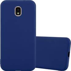 Cadorabo CANDY DARK BLUE Case for Samsung Galaxy J3 2018 Cover Protection TPU Silicone Gel Back case Blue