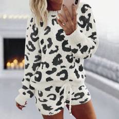 Leopard - Women Sweaters Shein Leopard Print Sweater 2pcs/Set