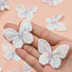 Tygmärken Shein 10pcs Butterfly Shaped Iron-on Patch, Embroidered Butterfly Patch For DIY
