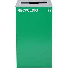 Blue Waste Disposal Alpine 29 Gal. Green Steel Commercial Recycling Bin Receptacle Lid