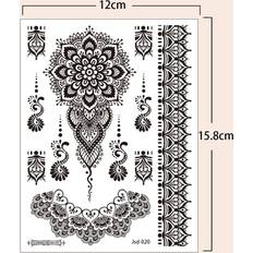 Kroppsmakeup Shein Mandala Pattern Tattoo Sticker Mandala Personalized Fake Tattoo Sticker Black Friday