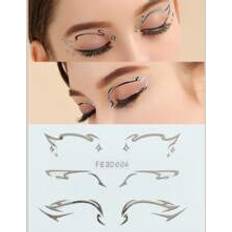 Kroppsmakeup Shein 1pc 3d Silver Hot Stamping Jelly Sticker For Eye & Face