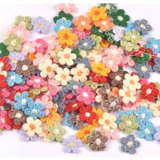 Patches & Appliqués Shein 50pcs 1.5cm Multi-Color 5-Petal Flower Trim