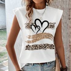 Dam - Leopard Linnen Shein Women'S Casual Leopard & Heart Pattern Printed Tank Top For Summer