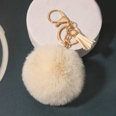 Beige Nyckelringar Shein Mini Tassel Pom Pom Keychain