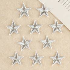 Tygmärken & Laglappar Shein 1set/10pcs Embroidered Iron On Star Patch For Garment, Hat Accessories Diy