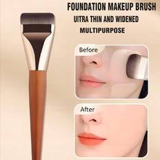 Shein 1pc Ultra-Thin Flat Headed Brush, Multi-Functional Face Makeup Tool For Foundation & Mask Application, Suitable For Makeup Beginners, Helping To Creat