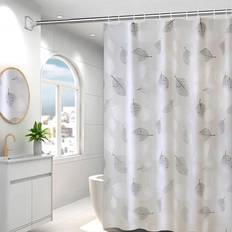 Shein 1pc PEVA Shower Curtain, Modern Leaf Pattern