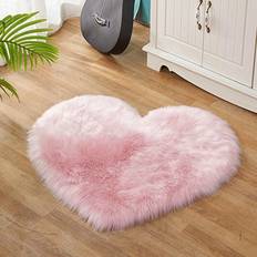 Shein Soft And Fluffy Faux Knitted Pink Carpet Rug Pink
