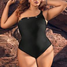 3XL Swimsuits Shein Plus Asymmetric Neckline One-Piece Swimsuit