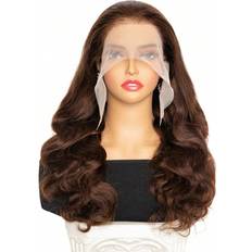 Shein Chocolate Brown Body Wave Human Hair Wigs 13*6 Transparent Lace Front Wig With Baby Hair Pre Plucked