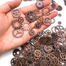Koppar Pyssel Shein 1bag Random Mix Steampunk Zinc Alloy Gear DIY Pendant DIY Jewelry Artwork Craft Accessories