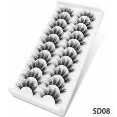 Temu 10 Pairs 6D Faux Mink Lashes Natural False Eyelashes Fluffy Dramati Lashes Makeup Eyelash Extension Multicoloured