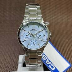 Casio Dress Analog Watch Light Blue Silver