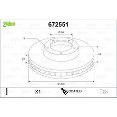 Valeo 672551 Bromsskiva Bromsskivor framaxel 300