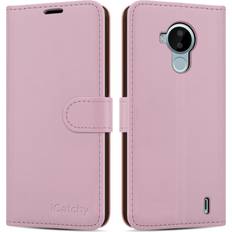 iCatchy Rose Gold For Nokia C30 Case Leather Wallet Case Pink