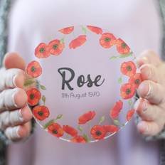 East Urban Home Personalised Birth Flower Poppy Coaster