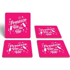 Wood Coasters Decorsome Prosecco Ho Ho Ho Square Coaster