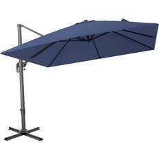 Garden & Outdoor Environment Homeroots 10' Navy Blue Square Tilt Cantilever Umbrella