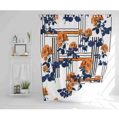 Orange Shower Curtains Ebern Designs Wilksboro Shower