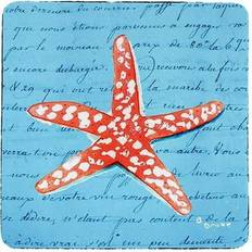 Orange Coasters Betsy Drake CT091B Coral Starfish Coaster 4