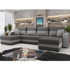 Gråa Soffor Mirjan24 4-Sits Hörnbäddsoffa Kintore U Grå Soffa 3-sits
