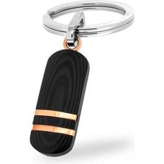 Cem Keychain Stainless Steel Carbon Rose Black