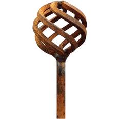 Garden Pride Small Pack of 3 Rusty Metal Sphere Garden Stake