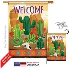 Brown Flags & Accessories Breeze Decor 15111 Southwest Cactus 2-Sided Vertical Impression Flag