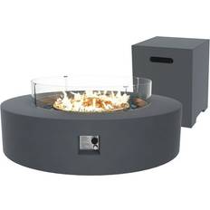 Bed Bath & Beyond 17.5 H 40.5 W Round Concrete Fire Pit Tank Wind