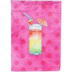 Pink Flags & Accessories Caroline's Treasures Umberella Cocktail Polkadot 2-Sided Flag