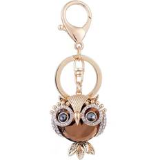 Brown Keychains Tianci Owl Keychain Key, Handbag Purse Hanging Charms with Clip,Decoration Key Ring Fob