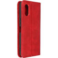 Avizar Etui pour Sony Xperia 5 V Clapet Portefeuille Motif Damier Rouge