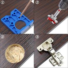 Hinge Jig Drill Bit Sets 35mm Adjustable Positioning Drill Bits Router Bits for Woodworking Furniture Door Cabinet Hinge Installation