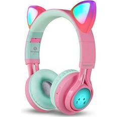 Riwbox Bluetooth Headphones, CT-7 Cat Ear Light Up Volume Control