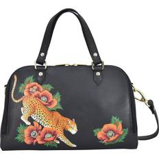 Multifärgade Messengerväskor Anuschka Anuschka Wide Organizer Satchel 695 Enigmatic Leopard Handbags Multi PROCESSING PROCESSING